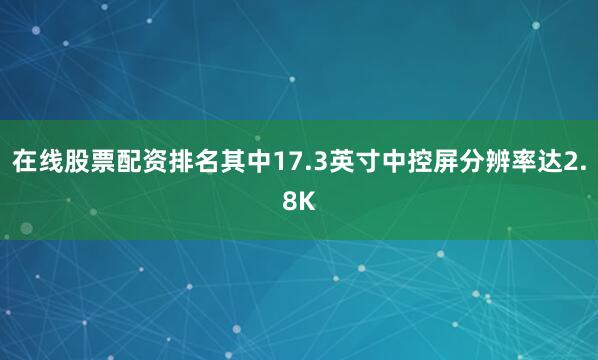 在线股票配资排名其中17.3英寸中控屏分辨率达2.8K